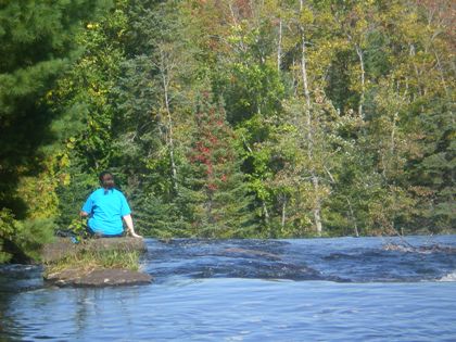 People come from near and far to relax at the beautiful falls